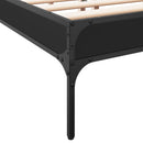 vidaXL fekete szerelt fa és fém ágykeret 150 x 200 cm