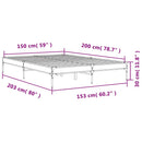 vidaXL fekete szerelt fa és fém ágykeret 150 x 200 cm