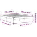 vidaXL barna tölgyszínű szerelt fa és fém ágykeret 150 x 200 cm