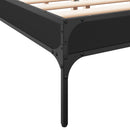 vidaXL fekete szerelt fa és fém ágykeret 140 x 200 cm