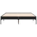 vidaXL fekete szerelt fa és fém ágykeret 120 x 200 cm