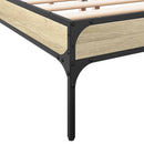 vidaXL sonoma tölgyszínű szerelt fa és fém ágykeret 120 x 200 cm