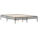 vidaXL szürke sonoma szerelt fa és fém ágykeret 120 x 200 cm