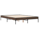vidaXL barna tölgyszínű szerelt fa és fém ágykeret 120 x 200 cm