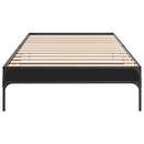 vidaXL fekete szerelt fa és fém ágykeret 100 x 200 cm