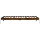 vidaXL füstös tölgyszínű szerelt fa és fém ágykeret 100 x 200 cm