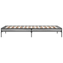 vidaXL sonoma tölgyszínű szerelt fa és fém ágykeret 100 x 200 cm