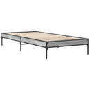 vidaXL sonoma tölgyszínű szerelt fa és fém ágykeret 100 x 200 cm