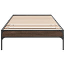 vidaXL barna tölgyszínű szerelt fa és fém ágykeret 100 x 200 cm