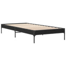 vidaXL fekete szerelt fa és fém ágykeret 90 x 200 cm