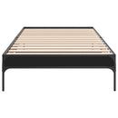 vidaXL fekete szerelt fa és fém ágykeret 90 x 200 cm