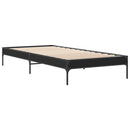 vidaXL fekete szerelt fa és fém ágykeret 90 x 200 cm