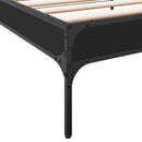 vidaXL fekete szerelt fa és fém ágykeret 90 x 200 cm