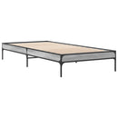 vidaXL sonoma tölgyszínű szerelt fa és fém ágykeret 90 x 200 cm
