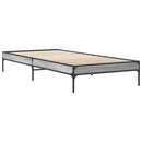 vidaXL sonoma tölgyszínű szerelt fa és fém ágykeret 90 x 200 cm