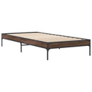 vidaXL barna tölgyszínű szerelt fa és fém ágykeret 90 x 200 cm