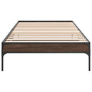 vidaXL barna tölgyszínű szerelt fa és fém ágykeret 90 x 200 cm