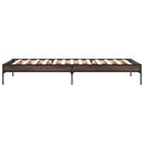vidaXL barna tölgyszínű szerelt fa és fém ágykeret 90 x 200 cm