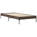 vidaXL barna tölgyszínű szerelt fa és fém ágykeret 90 x 200 cm