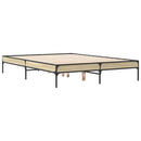 vidaXL sonoma tölgyszínű szerelt fa és fém ágykeret 140x190 cm