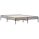 vidaXL szürke sonoma szerelt fa és fém ágykeret 140x190 cm