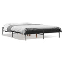 vidaXL fekete szerelt fa és fém ágykeret 135 x 190 cm