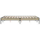 vidaXL sonoma tölgyszínű szerelt fa és fém ágykeret 135 x 190 cm
