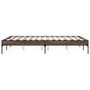vidaXL barna tölgyszínű szerelt fa és fém ágykeret 135 x 190 cm