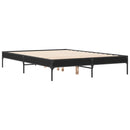 vidaXL fekete szerelt fa és fém ágykeret 120 x 190 cm