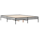 vidaXL szürke sonoma szerelt fa és fém ágykeret 120 x 190 cm
