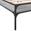 vidaXL szürke sonoma szerelt fa és fém ágykeret 120 x 190 cm