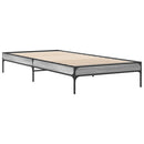vidaXL sonoma tölgyszínű szerelt fa és fém ágykeret 90 x 190 cm