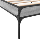 vidaXL sonoma tölgyszínű szerelt fa és fém ágykeret 90 x 190 cm