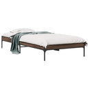 vidaXL barna tölgyszínű szerelt fa és fém ágykeret 75 x 190 cm