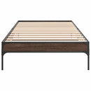 vidaXL barna tölgyszínű szerelt fa és fém ágykeret 75 x 190 cm