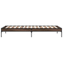 vidaXL barna tölgyszínű szerelt fa és fém ágykeret 75 x 190 cm