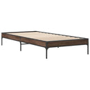 vidaXL barna tölgyszínű szerelt fa és fém ágykeret 75 x 190 cm
