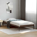 vidaXL barna tölgyszínű szerelt fa és fém ágykeret 75 x 190 cm