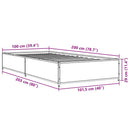 vidaXL fekete szerelt fa és fém ágykeret 100 x 200 cm