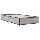 vidaXL sonoma tölgyszínű szerelt fa és fém ágykeret 100 x 200 cm