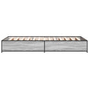 vidaXL sonoma tölgyszínű szerelt fa és fém ágykeret 100 x 200 cm