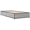 vidaXL sonoma tölgyszínű szerelt fa és fém ágykeret 100 x 200 cm