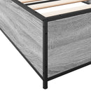 vidaXL sonoma tölgyszínű szerelt fa és fém ágykeret 100 x 200 cm