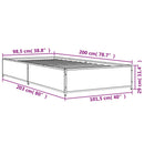vidaXL sonoma tölgyszínű szerelt fa és fém ágykeret 100 x 200 cm