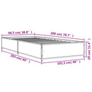 vidaXL barna tölgyszínű szerelt fa és fém ágykeret 100 x 200 cm