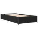 vidaXL fekete szerelt fa és fém ágykeret 90 x 200 cm