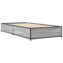 vidaXL sonoma tölgyszínű szerelt fa és fém ágykeret 90 x 200 cm