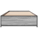 vidaXL sonoma tölgyszínű szerelt fa és fém ágykeret 90 x 200 cm