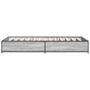 vidaXL sonoma tölgyszínű szerelt fa és fém ágykeret 90 x 200 cm