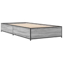 vidaXL sonoma tölgyszínű szerelt fa és fém ágykeret 90 x 200 cm
